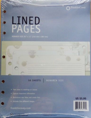 Franklin Covey Monarch Lined Pages - Blooms Design - NEW