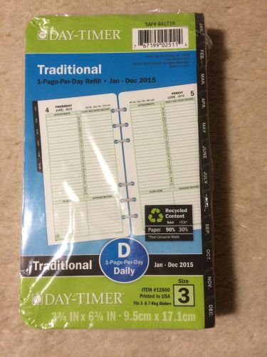 Day-Timer Classic Portable-Size One-Page-Per-Day Daily Planner Refill 2015