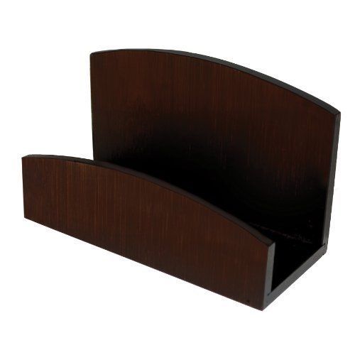 Artistic Sustainable Bamboo Curves Business Card Holder  Espresso Brown (ART1100