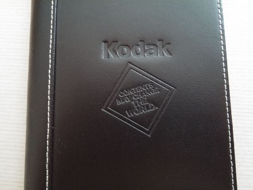 Leather Business Card Book, Kodak logo, Holds 96 cards