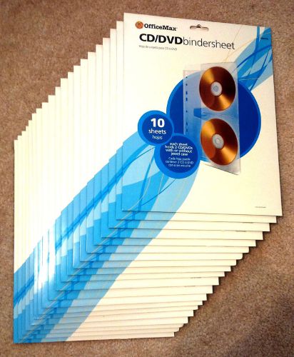 (20) 10-packs of OfficeMax CD/DVD Protector Sheets for 3-Ring Binder, OM019520