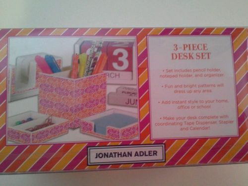 Jonathan Adler 3 piece desk set in pink and orange FREE SHIP