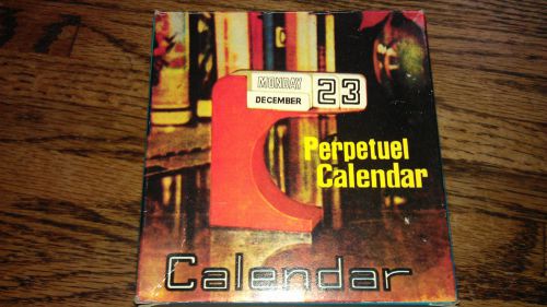Perpetual Calendar Vintage Orange Plastic