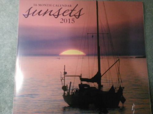 New Sunsets 16 Month Calendar 2015 Office desk work job school home 11&#034;X 12&#034;