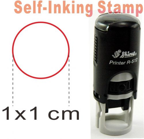 1cm Circle Self-inking stamp Rubber Red ink or select other ink color R-512
