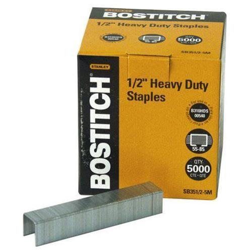 Stanley Bostitch Premium Quality Heavy Duty Staples, 0.5 Inch, 5,000 Count Box (
