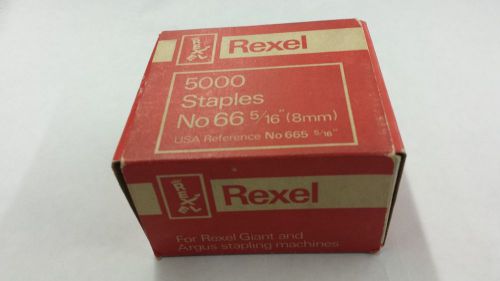 REXEL STAPLES 66-8 8mm 5/16&#034; BOX OF 5000 NOS FITS GIANT AND ARGUS STAPLERS