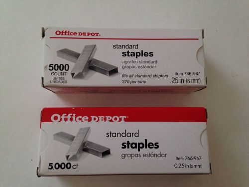 Pack of 5,000 Office Depot Standard Staples .25. in