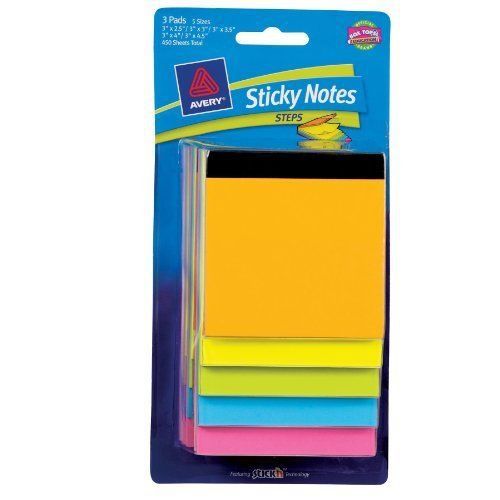 Avery Steps Sticky Note - Removable, Residue-free, Self-adhesive - 3&#034; (ave22611)