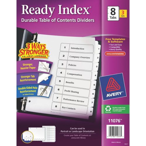 Ready Index-Durable Table of Contents Dividers-New-11076-Avery