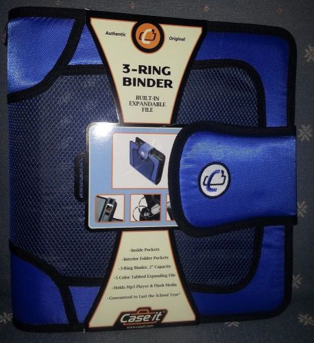 Case-it Velcro Closure 2&#034; Ring Binder Tab File Blue S-816 Couponing! Smart Red