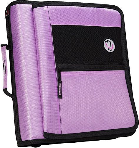 Zipper Binder 2-Inch 3-Ring Messenger Style Front Organize Tool Lavender Case-it