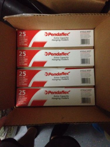 Lot Of 4 Boxes Of Pendaflex Extra Capacity Hanging Folders (25 Folders Per Box)