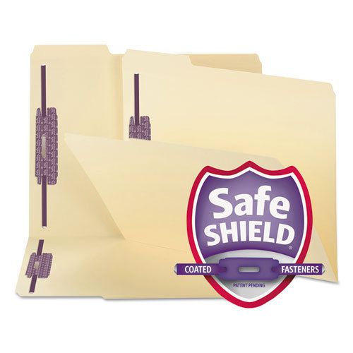 SafeSHIELD Fastener Folders, Manila, Two Inch Capacity, Letter, 50/Box