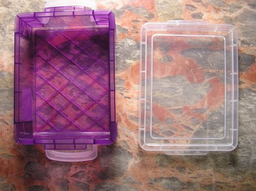 Advantus - super stacker crayon box, purple storage box for sale