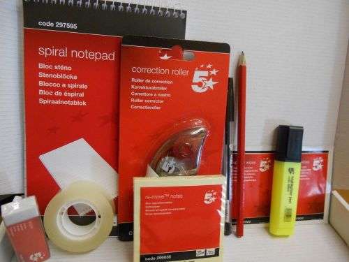 Boxed Stationery Starter Set 9 items inc Pad,correcter,post-its,sellotapes