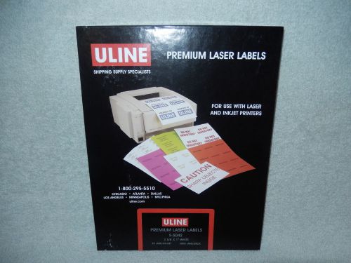 Uline Office &amp; Shipping Supply Products 3000 White Laser Labels 2 5/8  x 1”