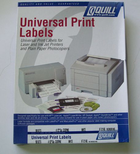 4 1/2&#034; Circle- 100 Blank  cd dvd labels (50 Sheets) Laser &amp; Inkjet Printers