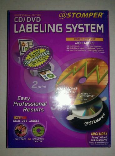 CD Stomper CD DVD Labeling System Complete Kit 600 Labels with Avery Wizard Desi