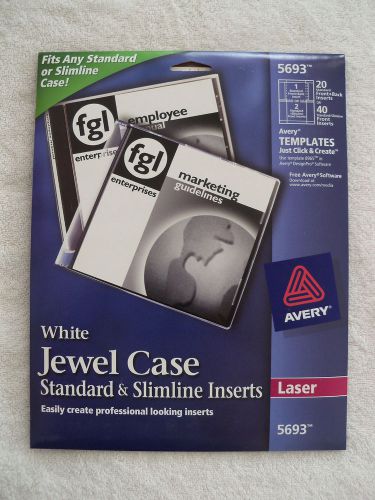 Avery 5693 - White Jewel Case Inserts for CD DVD Standard &amp; Slimline Cases