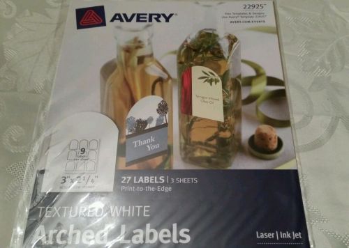 Avery textured white arched labels 3 X 2 1/4 27  labels product #22925