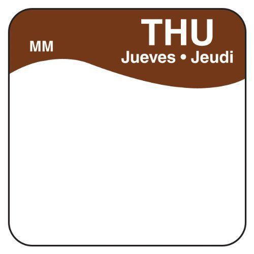 Movemark day of the week trilingual label thursday 1&#034; x 1&#034; brown roll for sale