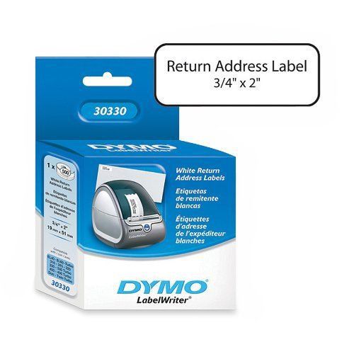 DYMO 30330 LabelWriter Self-Adhesive Return Address Labels  3/4- by 2-inch  Whit