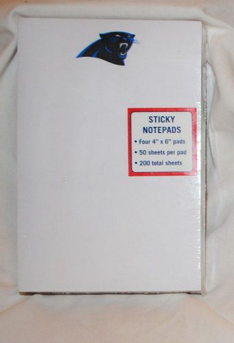 Carolina Panthers 4 Pads 4x6 Sticky Notepads New in Package