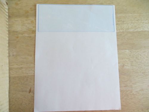 Blue Tint Blank Checks Tri Fold w/ security info printed on back