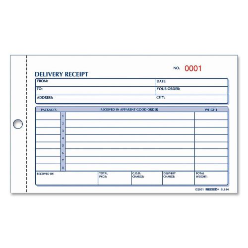 Rediform delivery receipt book - 50 sheet[s] - 2 part - carbonless - (6l614) for sale