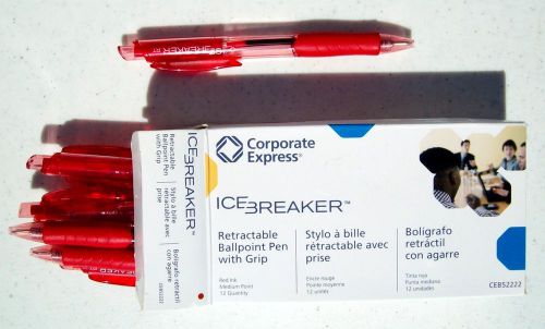 Icebreaker RED Ink Retractable Ball Point Pen Lot 24 Teacher Grader