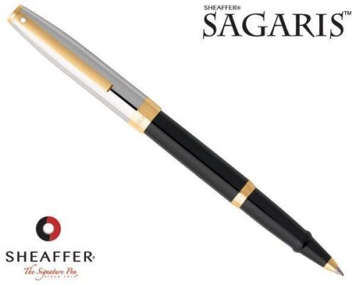 Sheaffer sagaris black barrel chrome cap rollerball pen w/ luxury case 9475-1 for sale