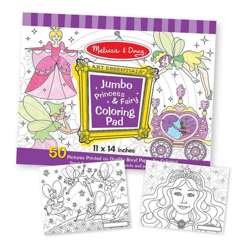 Melissa &amp; doug princess &amp; fairy jumbo coloring pad for sale