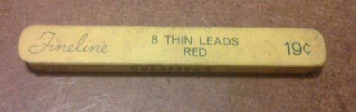 Vintage Schaeffer&#039;s Fineline Thin Red Mechanical Pencil Leads - 8 Total Lead