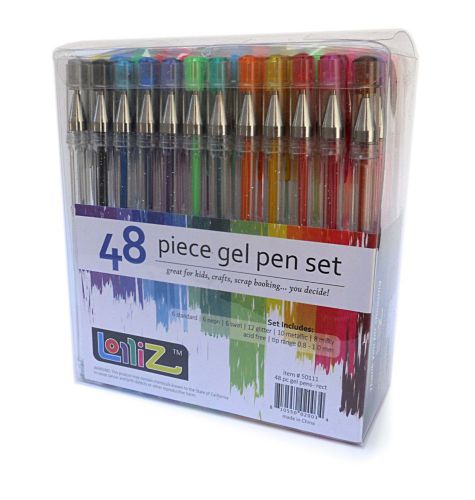 NEW LolliZ Gel Pens 48 Gel Pen Tray Set