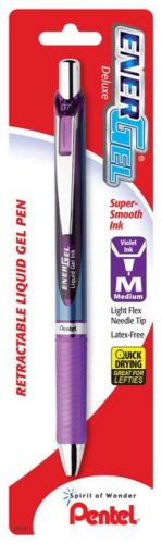EnerGel Deluxe RTX Retractable Liquid Gel Pen 0.7mm Med Needle Violet Ink 1 Pk