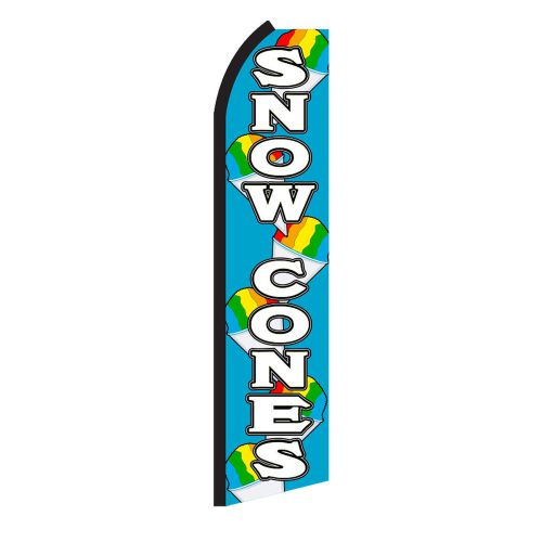 SNOW CONES BLUE &amp; WHITE BOW SWOOPER FEATHER BANNER 15&#039; FOOT NEW FLAG