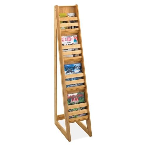 Bamboo Magazine/Pamphlet Floor Display, 10w x 18-1/4d x 56-1/2h, Natural