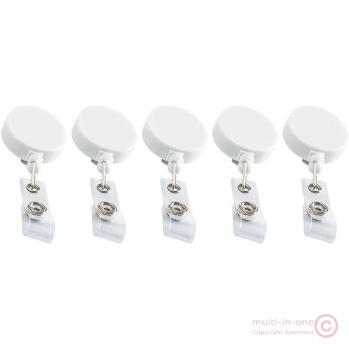 Lot 5pcs Retracting white ID card badge reel holder, back belt clip,nurse favor