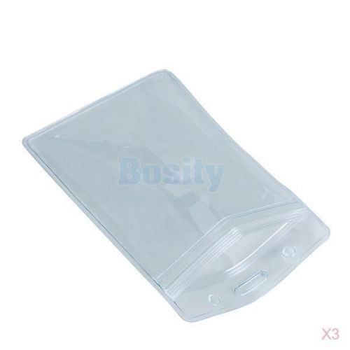 3x crystal business id card badge holder business office for sale
