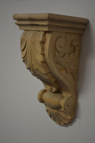 Pair of Acanthus Maple Wood Corbels 5-1/4&#034; x 4-1/2&#034; x 9-3/4&#034;