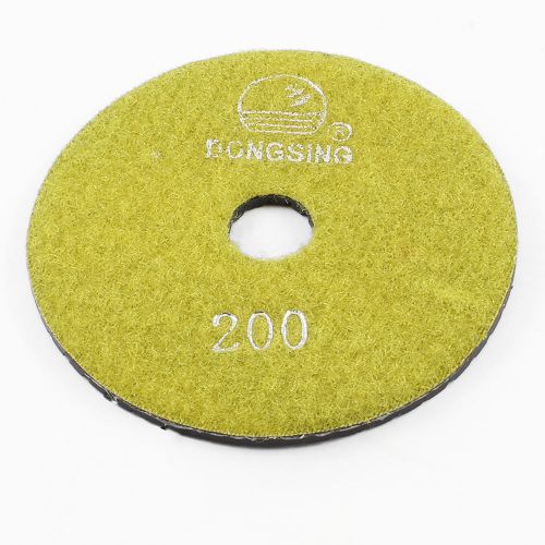 9.5cm Diameter 5mm Thickness 200 Grit Marble Diamond Polishing Pad Black Yellow