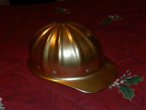 Vintage Superlite By Fibre Metal Aluminum Gold Hard Hat
