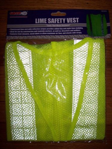 Saftey Vest - Fluorescent Lime w Reflective Stripes - NEW IN PACKAGE