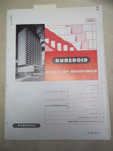 Ruberoid Co Catalog~Built-Up Roofing~Asbestos~1962