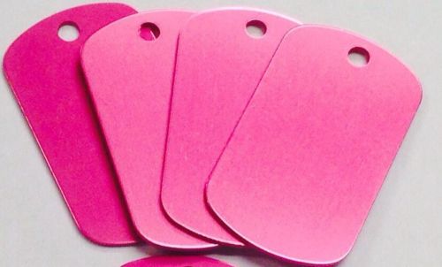 10 Anodized Aluminum GI Dog Tags Bright Pink Anodized Aluminum Blank