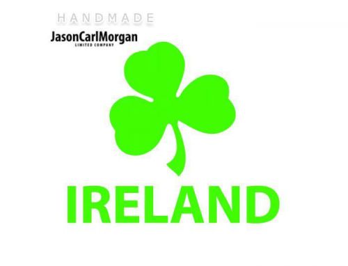JCM® Iron On Applique Decal, Ireland Rugby Shamrock Neon Green