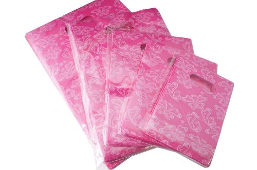 Wholesale lot of butterfly retail merchandise plastic shopping gift bags 5 sizes for sale