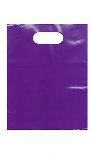 1000 Small Purple Low Density Merchandise Bag with die cut handles - 9&#034; x 12&#034;