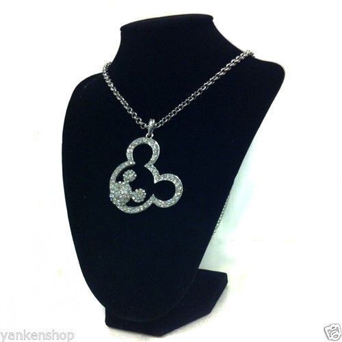 D68 Black Velvet Bust Necklace Pendant Jewelry Display Stand decorate